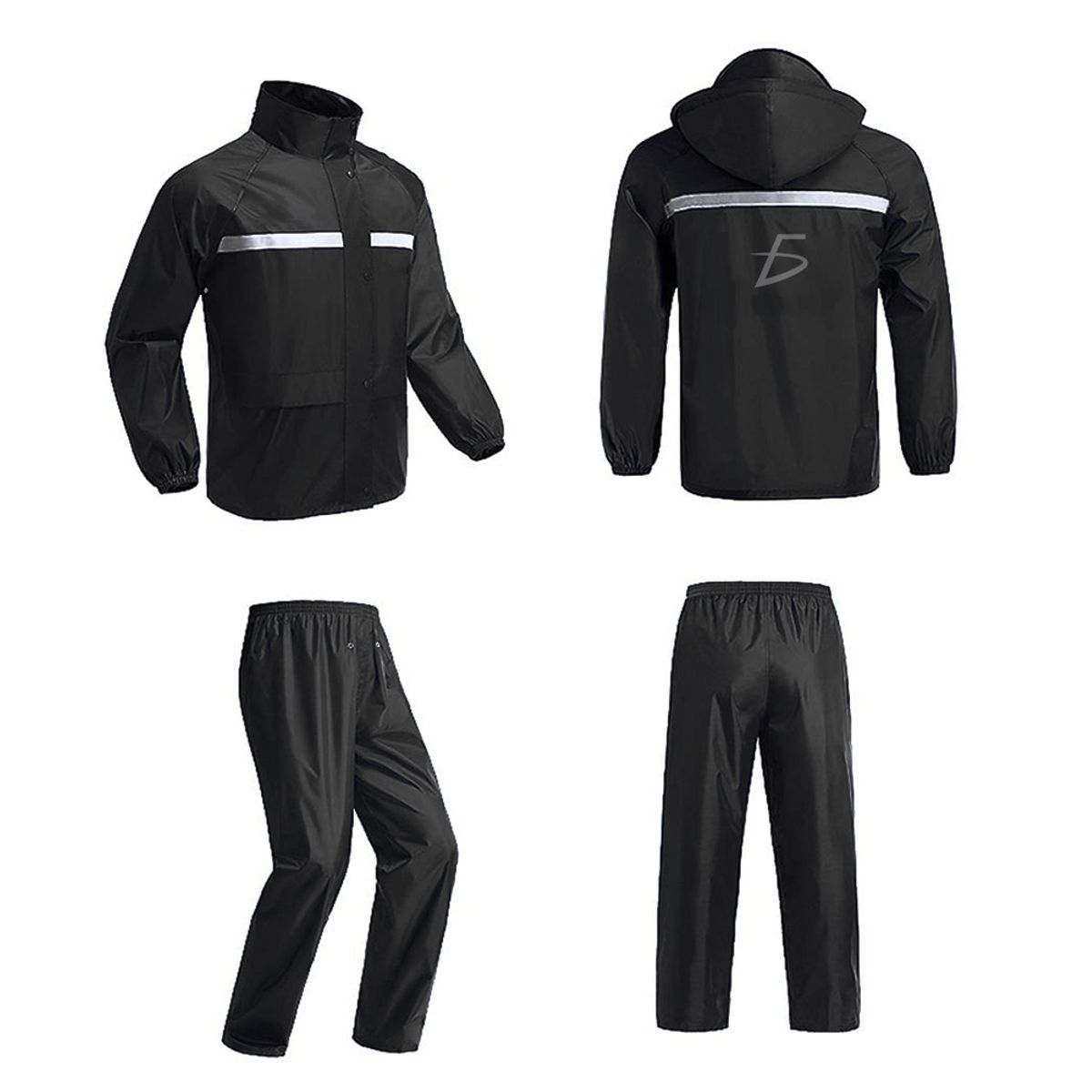 Traje Impermeable Con Capucha Unisex Unitalla Negro.