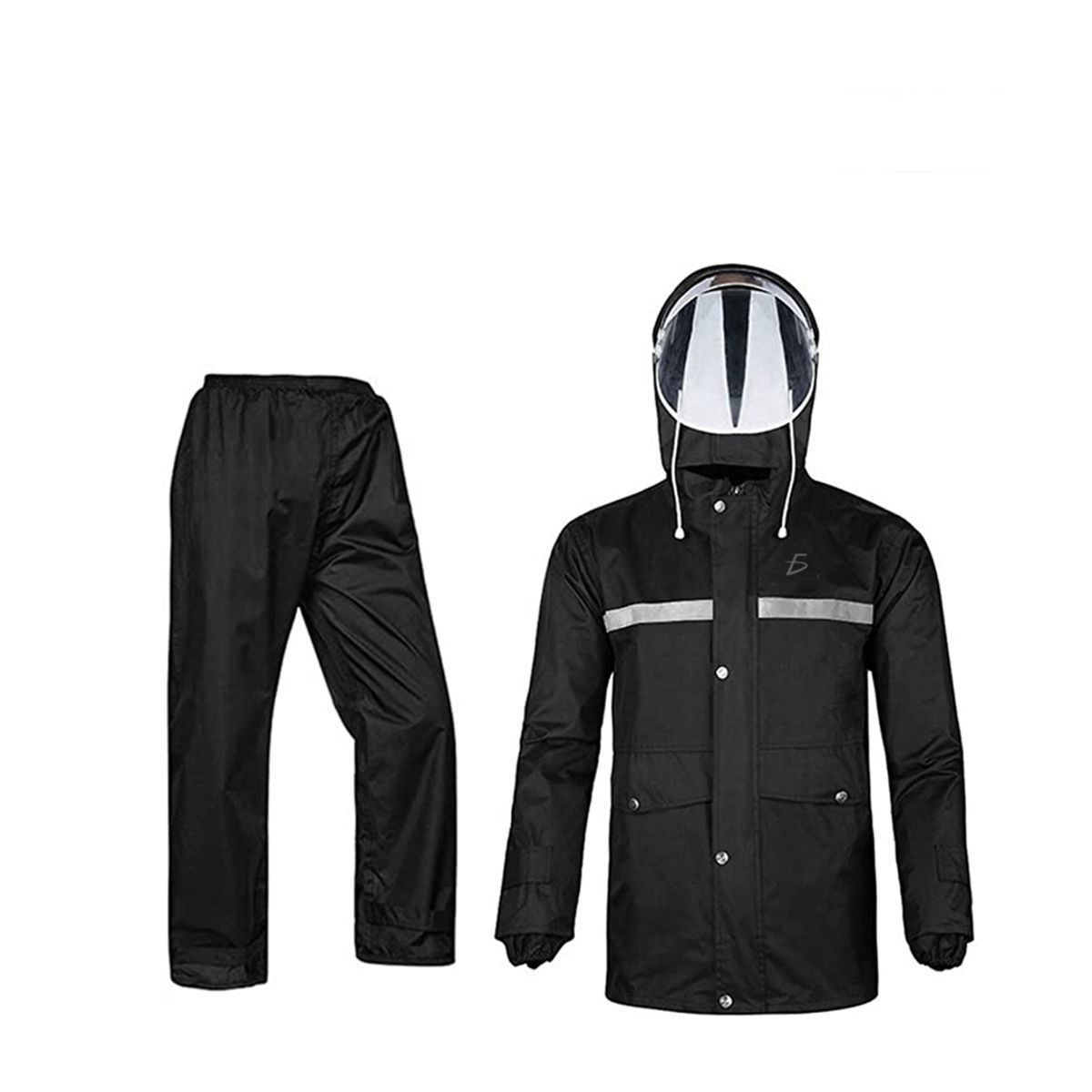 Traje Impermeable Con Capucha Unisex Unitalla Negro.