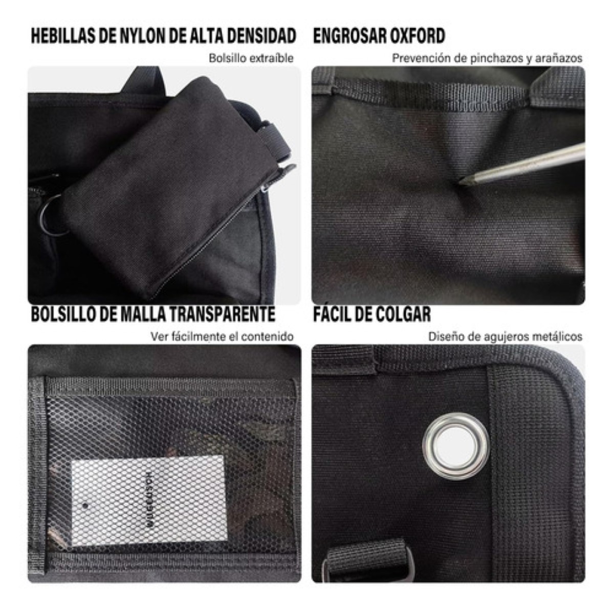 Bolsa Para Herramienta Enrollable Con Cremallera 6bolsillos negro