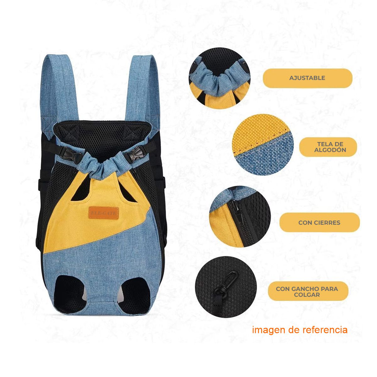 Mochila De Transporte a Cuatro Patas para Mascota Talla S Elegate Roja.