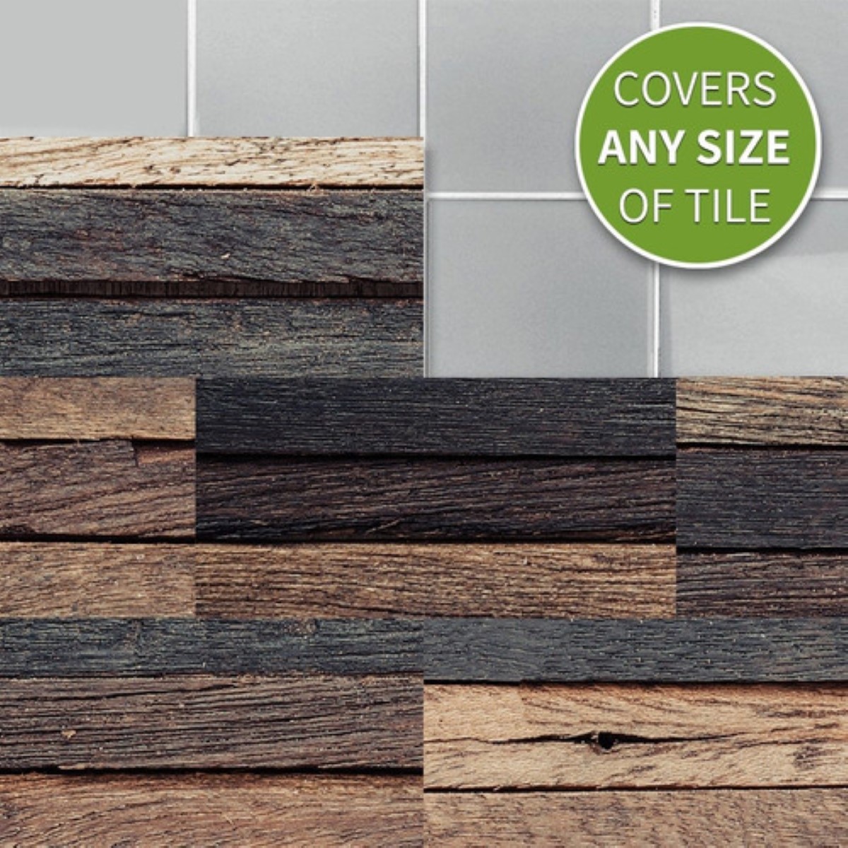 Azulejos De Cocina De Vinilo Adhesivo De Grano De Madera Marrón oscuro