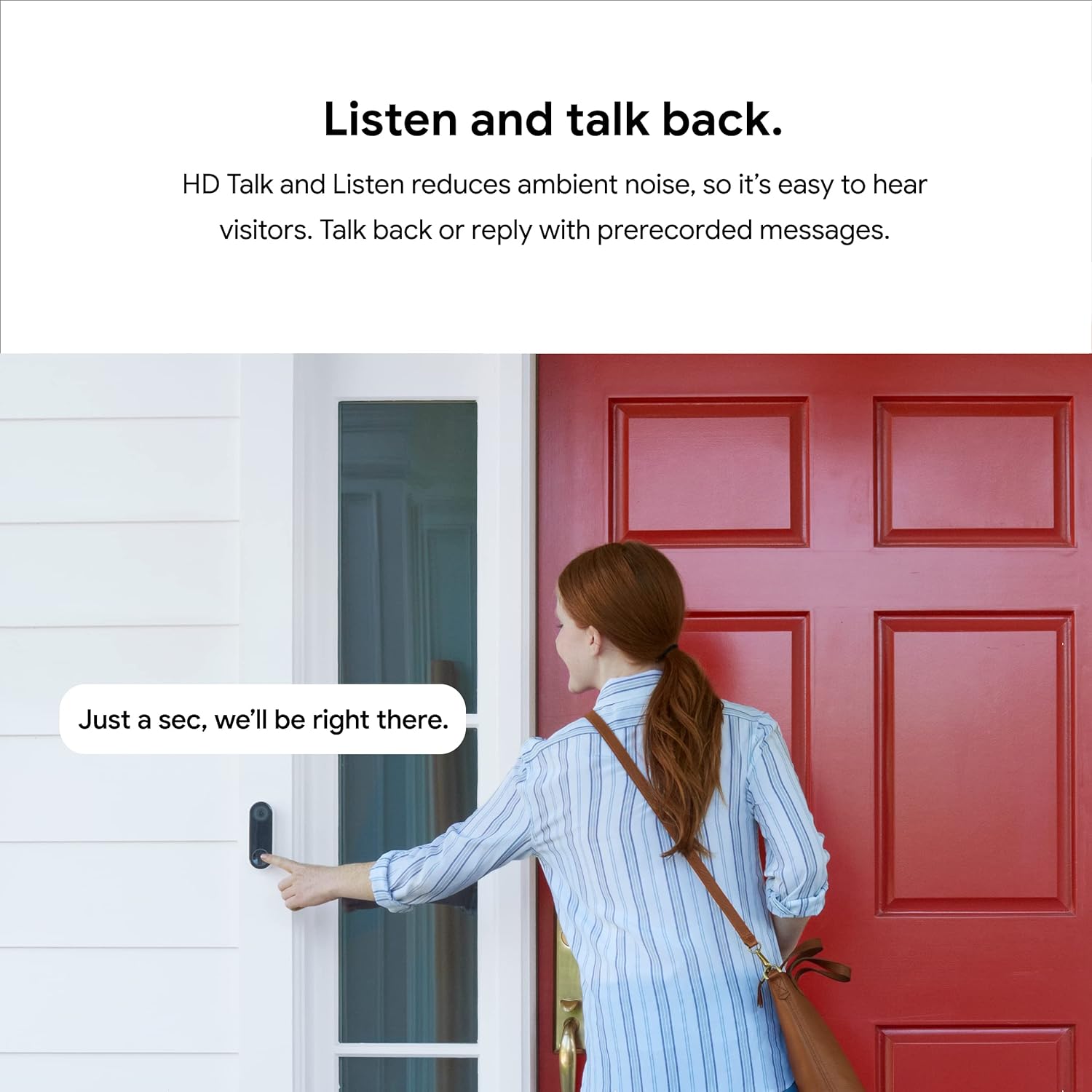 Google Nest Doorbell Nest Hello Timbre de video con transmisión 24/7 – Cámara inteligente de timbre para el hogar con video HDR, conversación y escucha HD, visión nocturna y alertas de persona