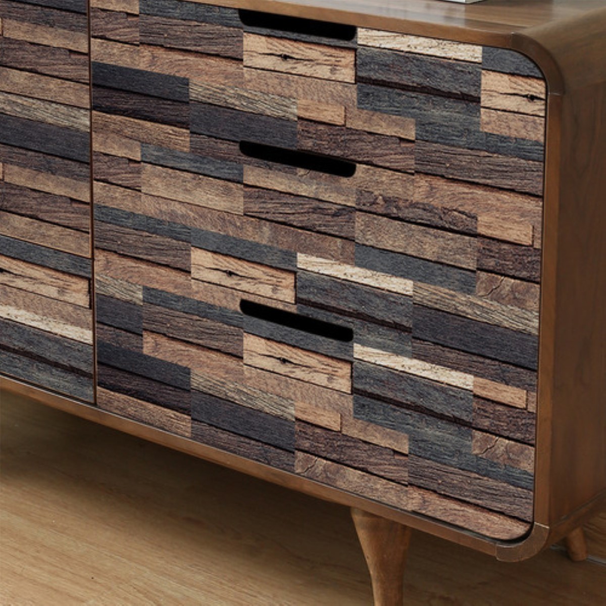 Azulejos De Cocina De Vinilo Adhesivo De Grano De Madera Marrón oscuro