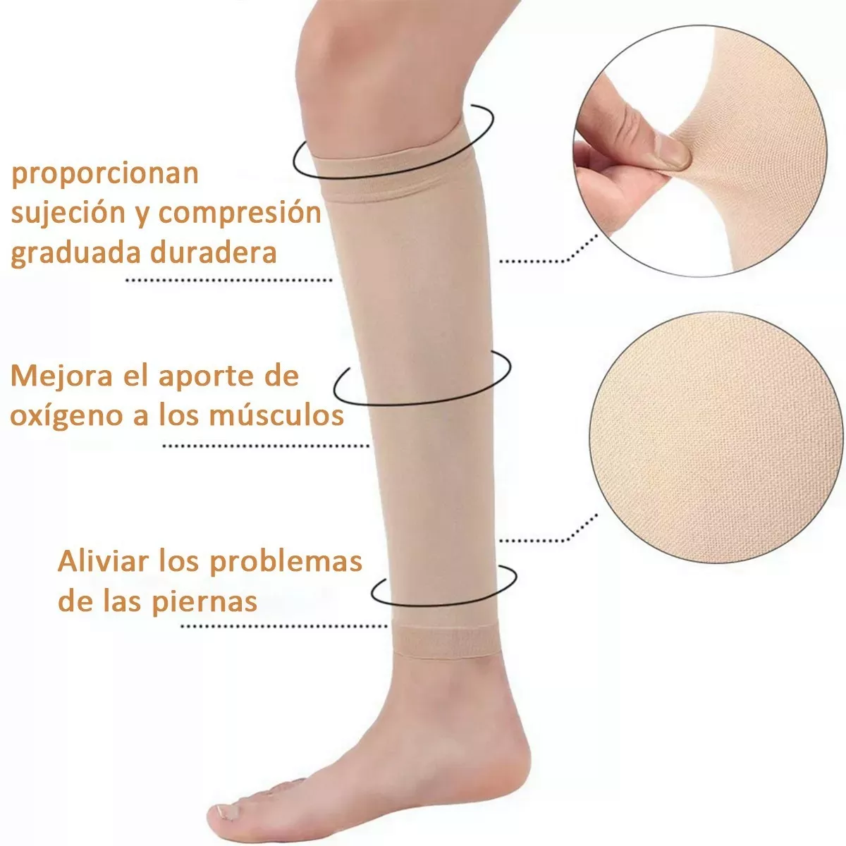 Medias De Compresión Para Varices Y Piernas Cansadas 2 Pair Piel.