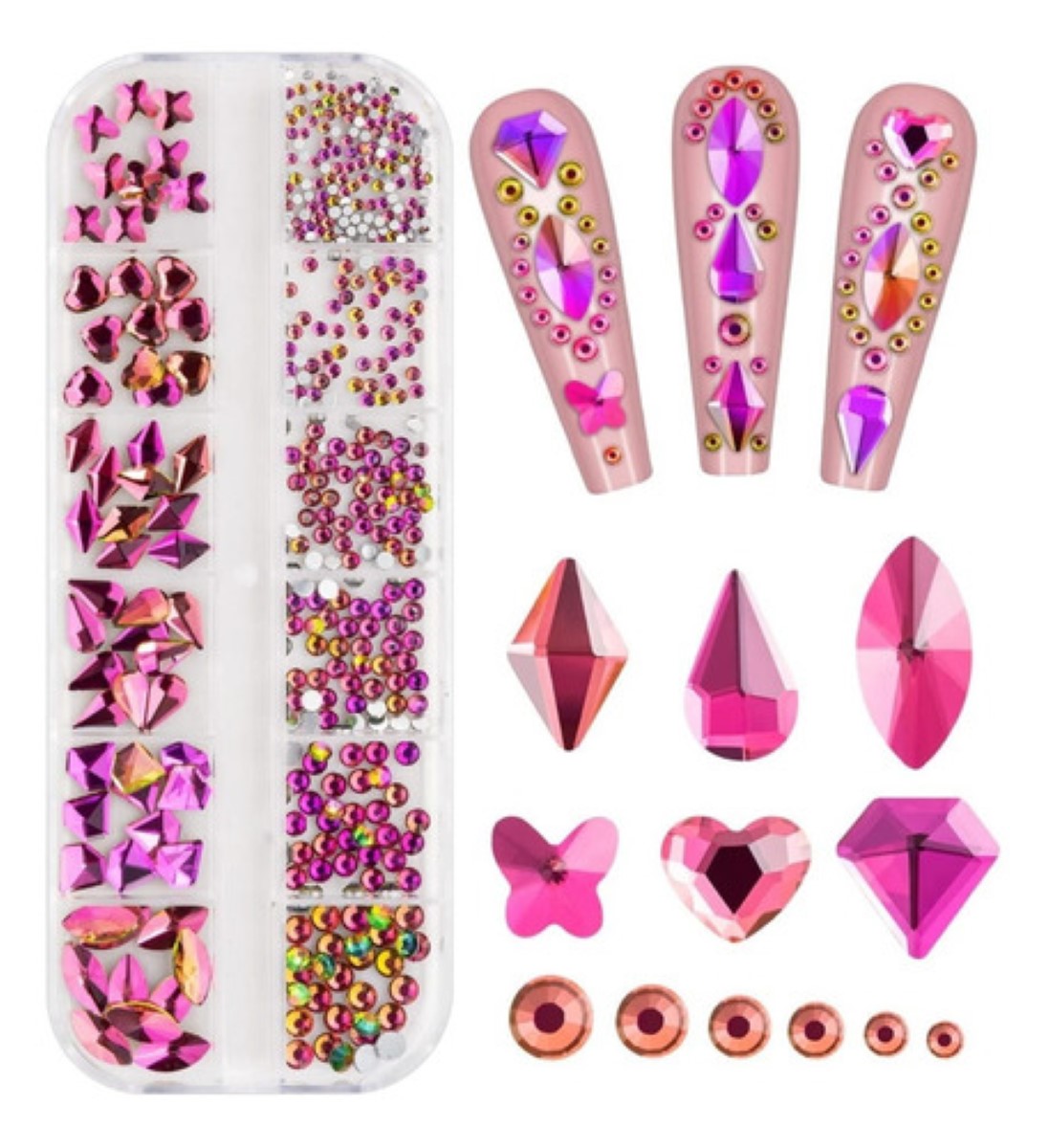 Piedras, Cristales De Calidad Para Uñas ROSA FIUSHA