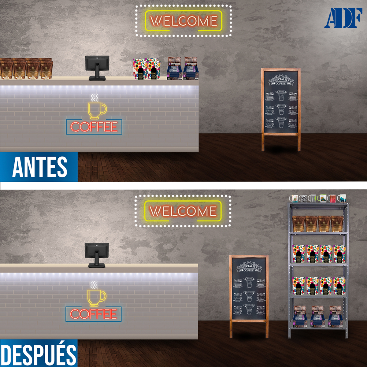 ADF Estante Anaquel Metálico Uso Rudo con 5 Repisas Ajustables 190x84x30cm Organizador Cal. 24 Color Gris, Carga 400Kg.