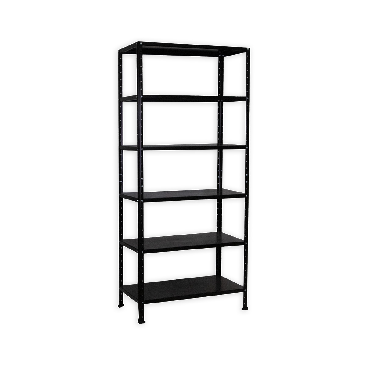 ADF Estante Anaquel Metálico con 6 Repisas Ajustable 190x84x45cm Organizador Color Negro, Carga 360Kg.