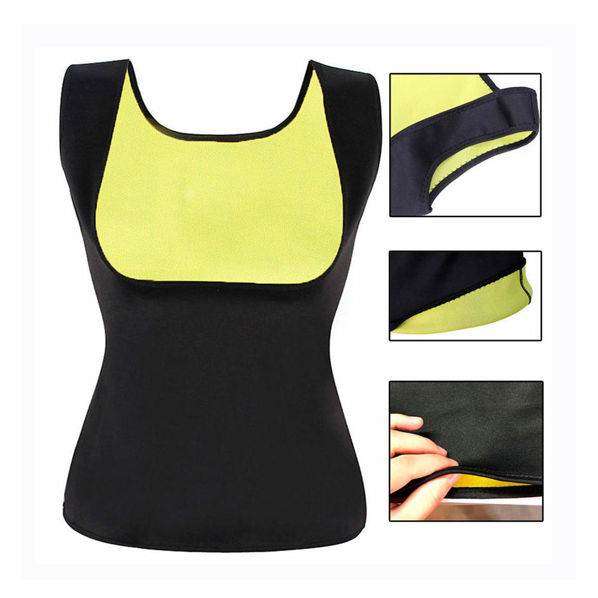 Chaleco Faja Reductora De Neopreno Para Quemar Calorías Negro.