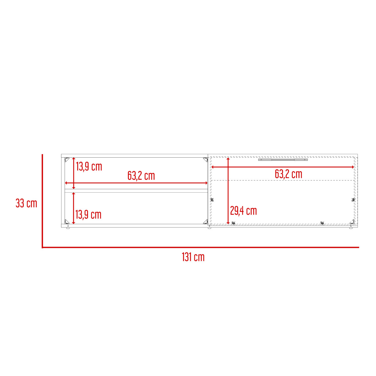 Mueble para TV Armable y de Entretenimiento en Casa en color Blanco con 3 Entrepaños y Puerta para Organización modelo Roatan.
