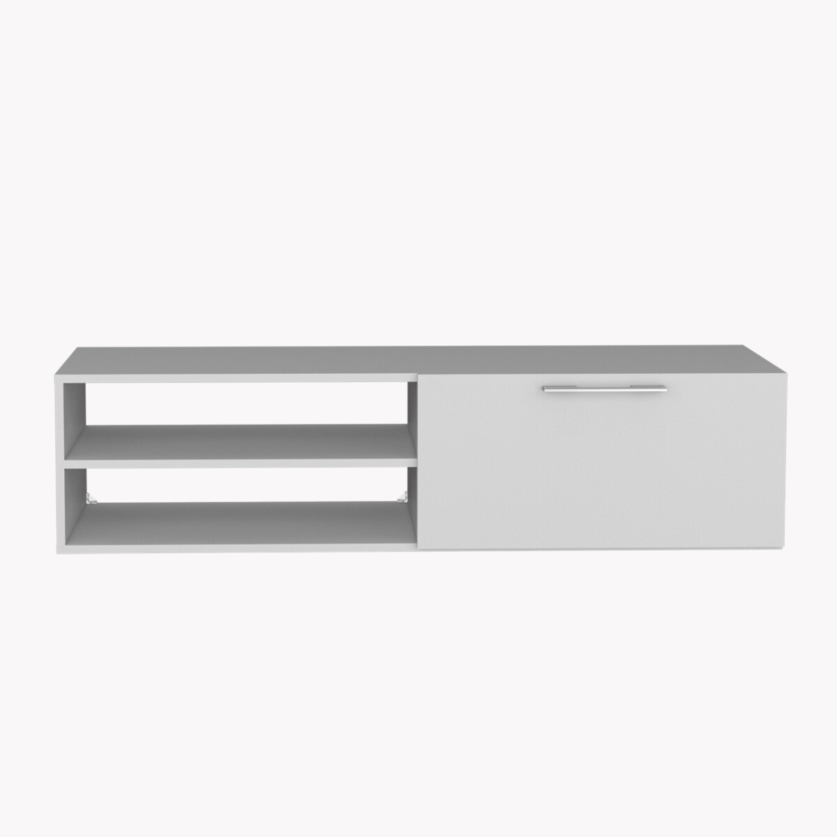Mueble para TV Armable y de Entretenimiento en Casa en color Blanco con 3 Entrepaños y Puerta para Organización modelo Roatan.
