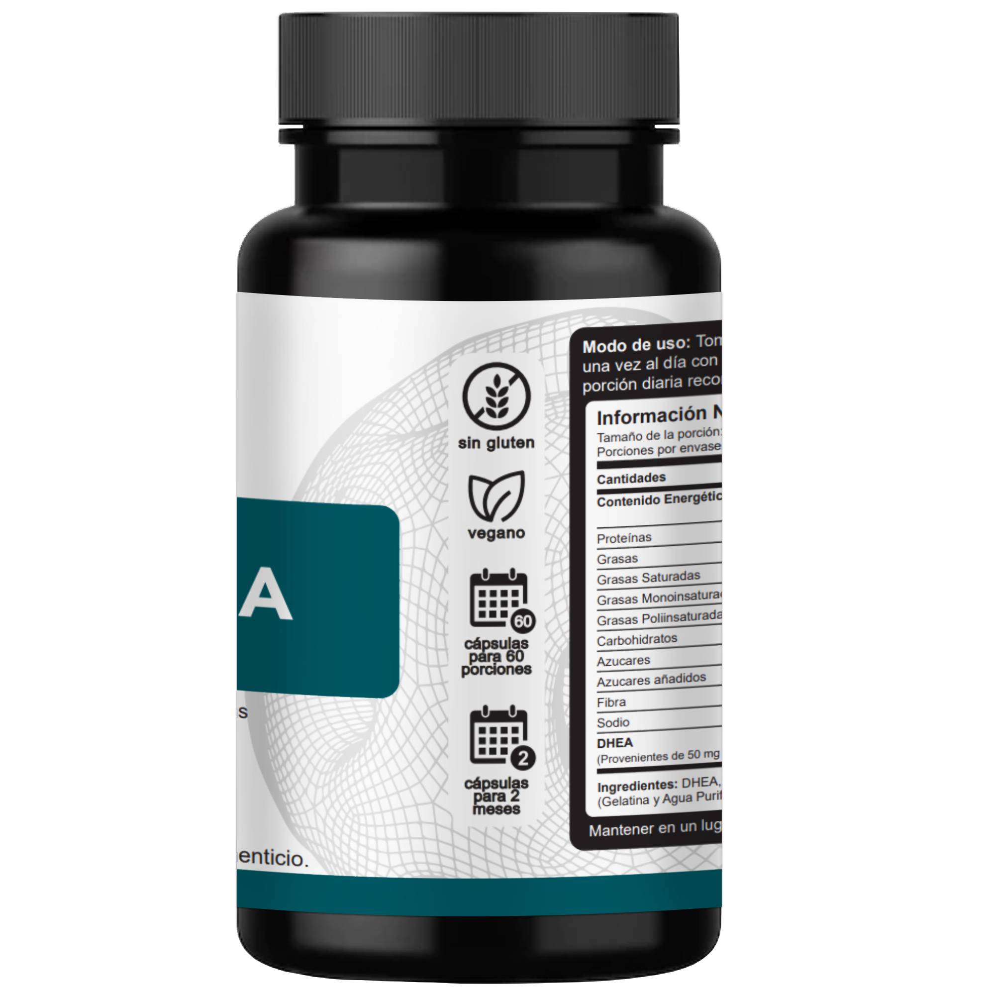 DHEA 50mg VNAT 120 caps. Metabolismo Aumento Libido Energia 