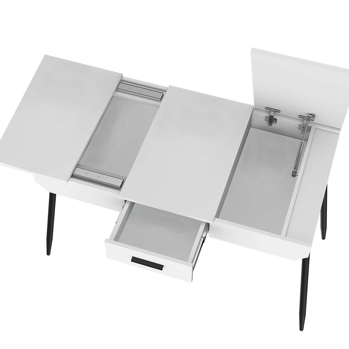 ESCRITORIO ARMABLE IDEAL PARA EL HOME OFFICE CON CAJON Y COMPARTIMENTOS INTERNOS MODELO RIZZO COLOR BLANCO.