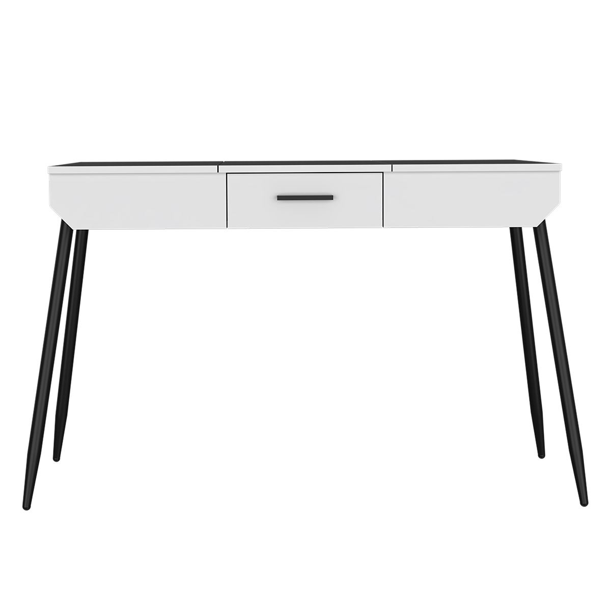 ESCRITORIO ARMABLE IDEAL PARA EL HOME OFFICE CON CAJON Y COMPARTIMENTOS INTERNOS MODELO RIZZO COLOR BLANCO.
