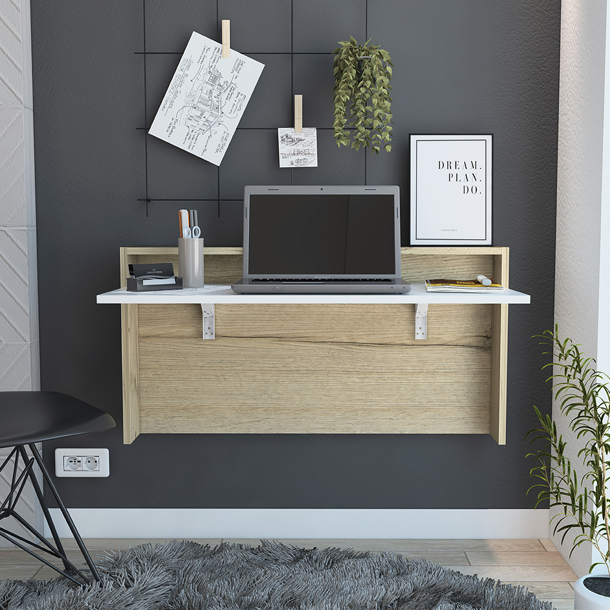 ESCRITORIO PLEGABLE PARA EMPOTRAR EN LA PARED IDEAL PARA LA CASA Y EL HOME OFFICE MODELO LONDON.
