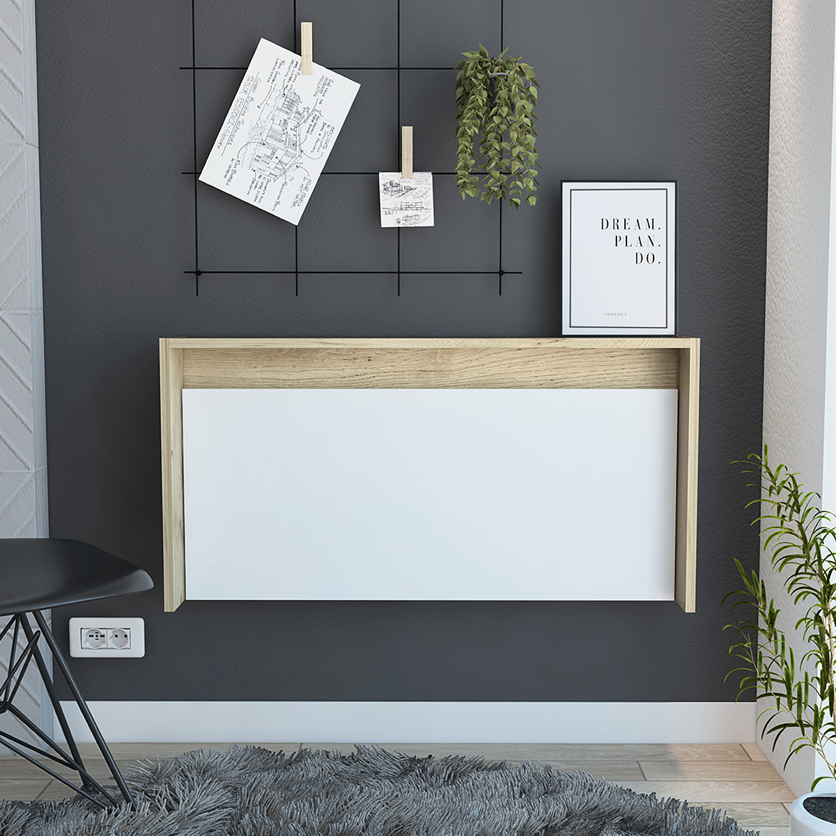 ESCRITORIO PLEGABLE PARA EMPOTRAR EN LA PARED IDEAL PARA LA CASA Y EL HOME OFFICE MODELO LONDON.
