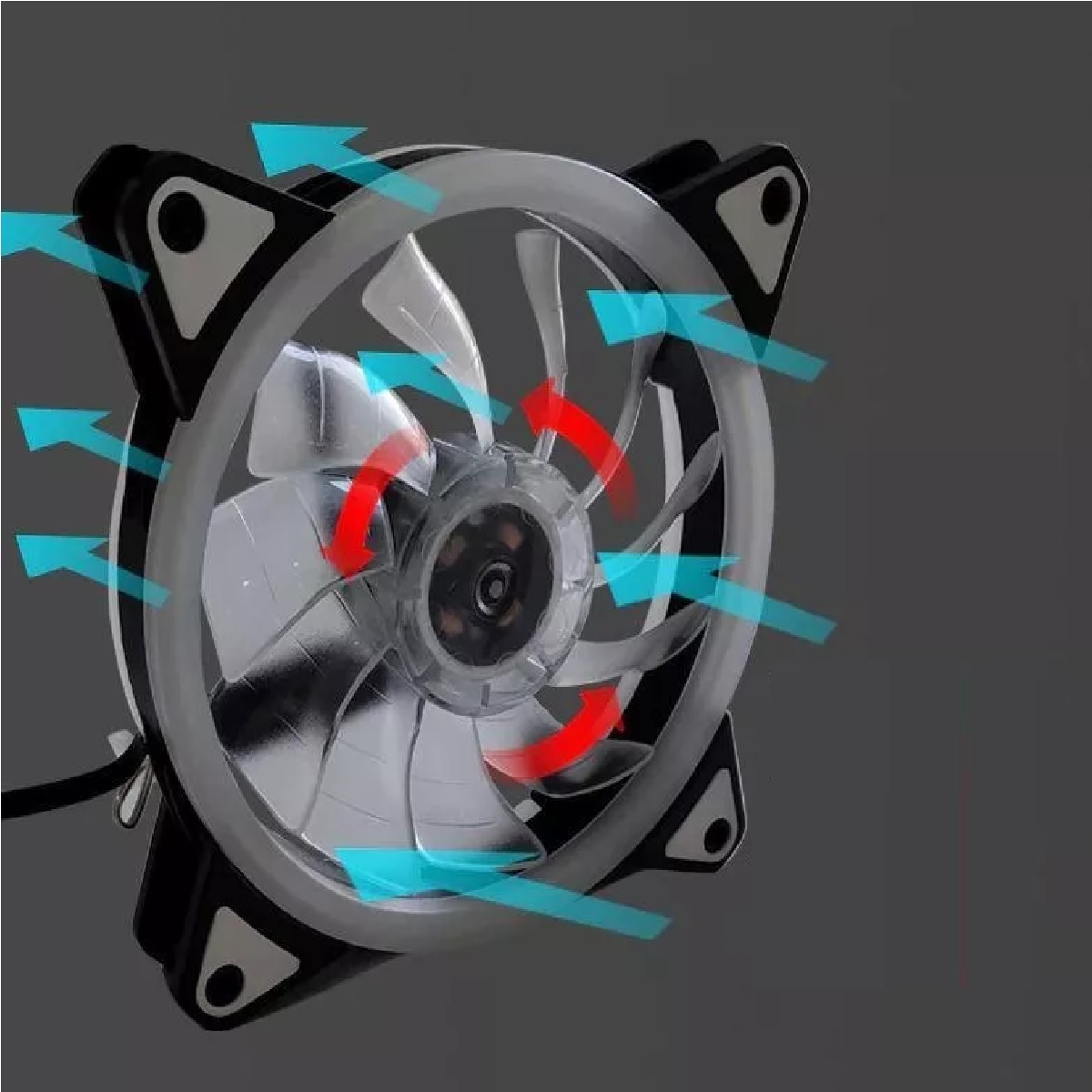 Ventilador Gamer Rgb Pc 120mm 1200rpm Refrigeración 3pcs Rojo.
