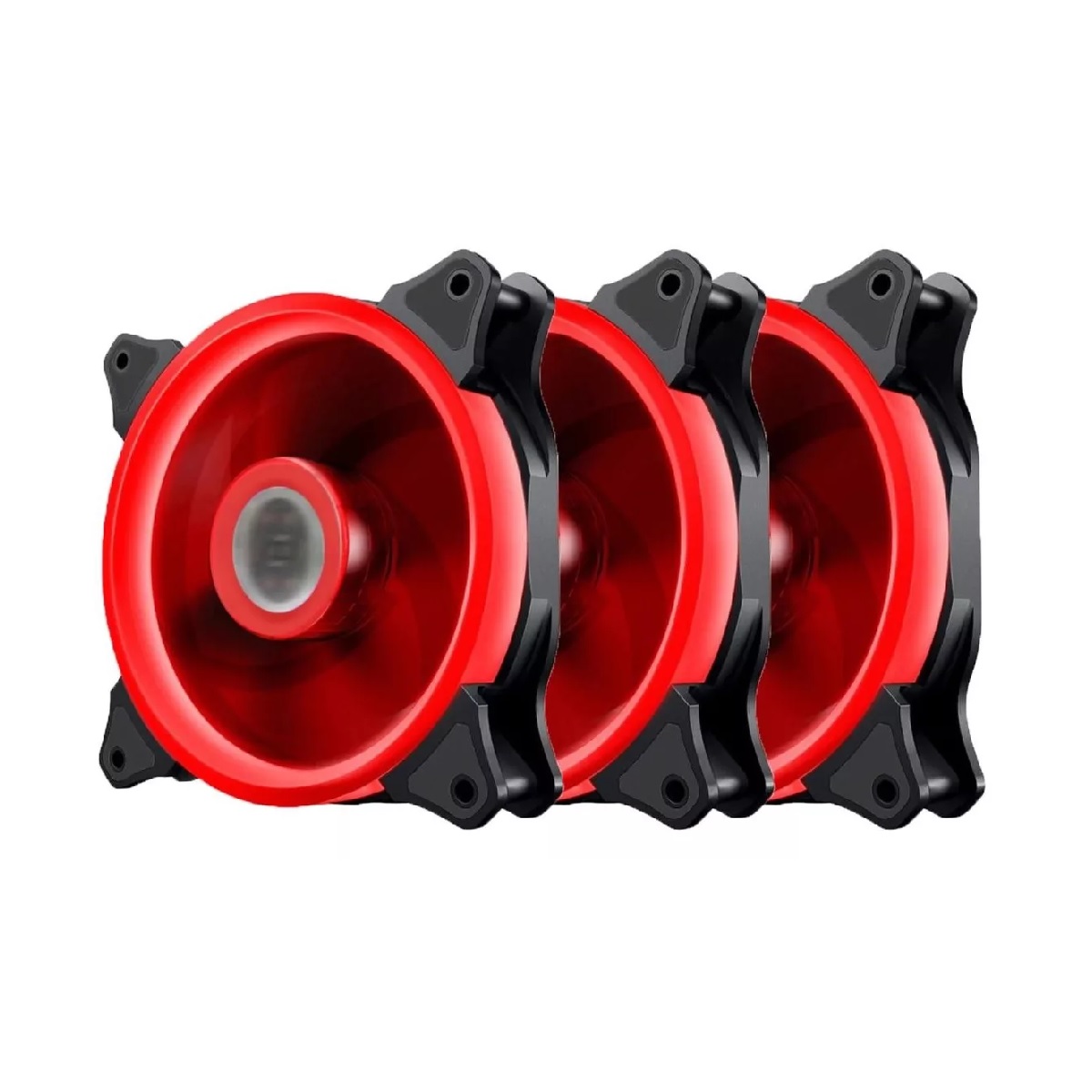 Ventilador Gamer Rgb Pc 120mm 1200rpm Refrigeración 3pcs Rojo.