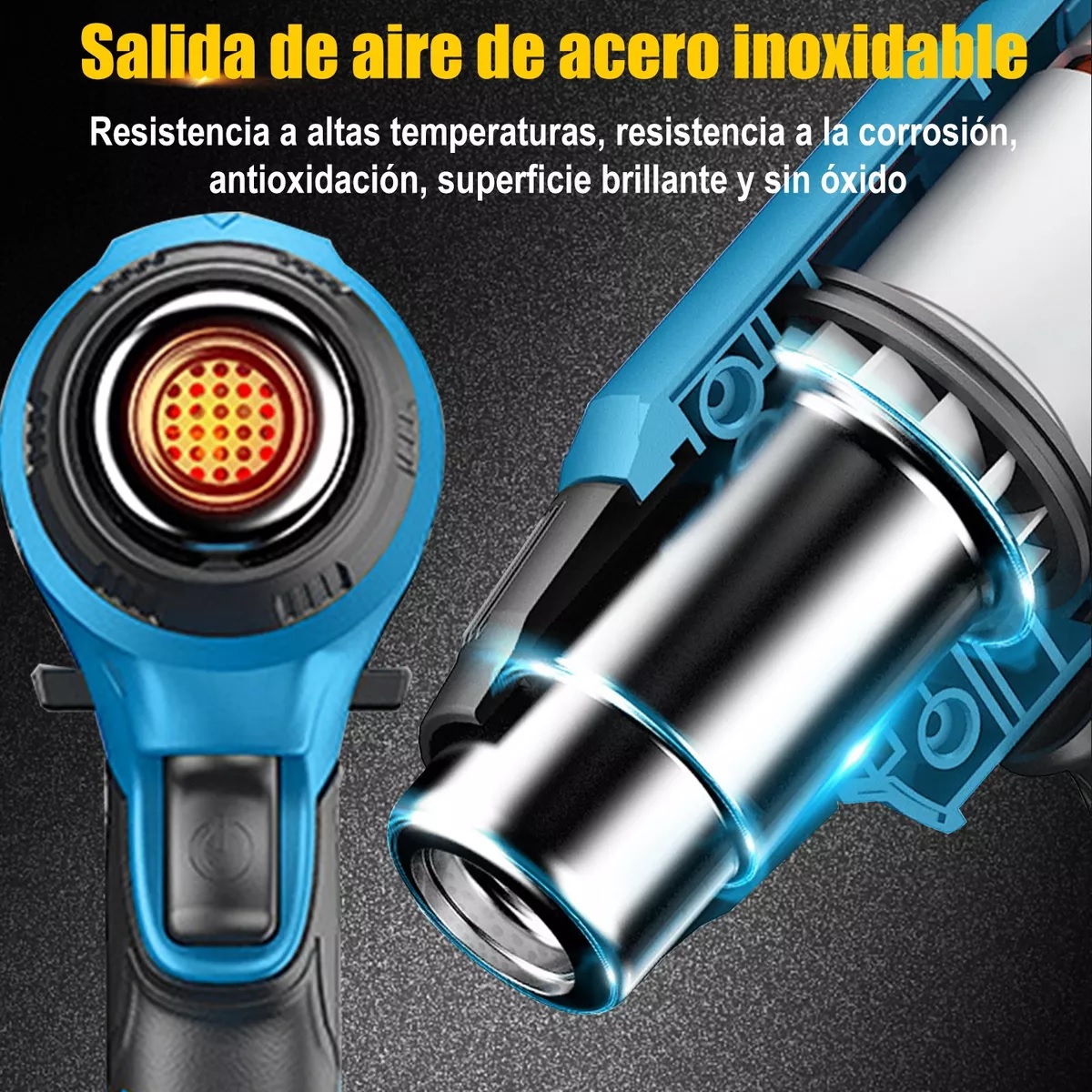  Pistola De Calor Inalámbrica Temperatura Regulable 2500w.