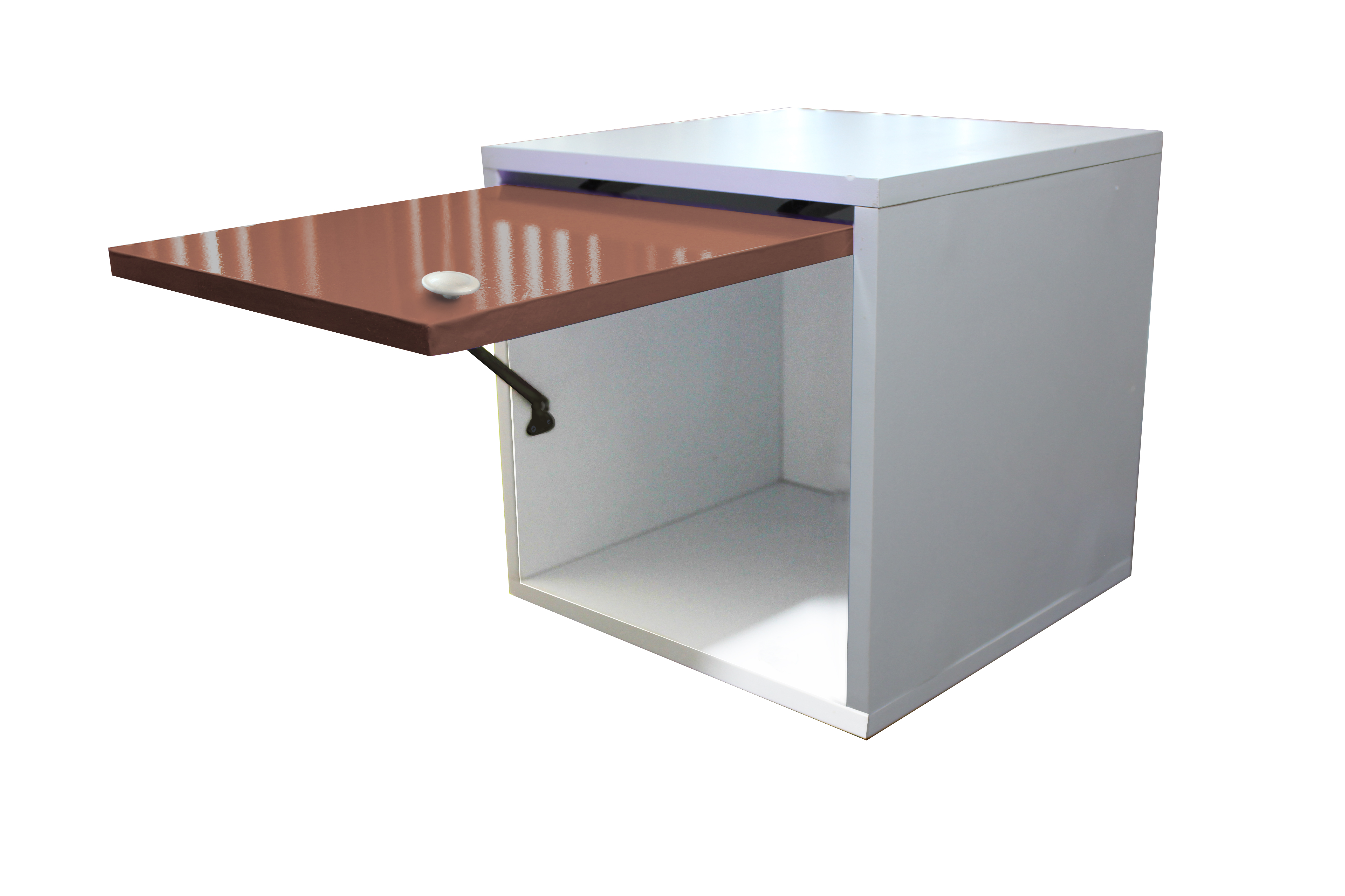 Buro Flotante Recamara Incluye Luz Led Mdf Mesa Envio Ensamblado Cafe.