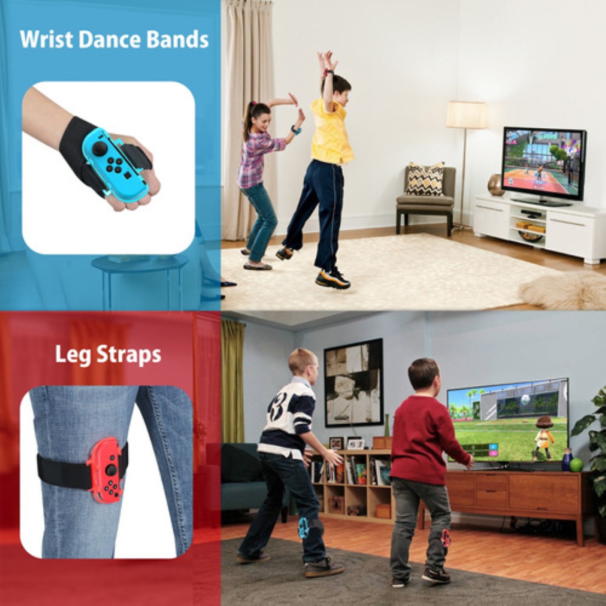 "Switch Sports Accessories Bundle- 10 En 1 Kit De Accesorios Azul Rojo "