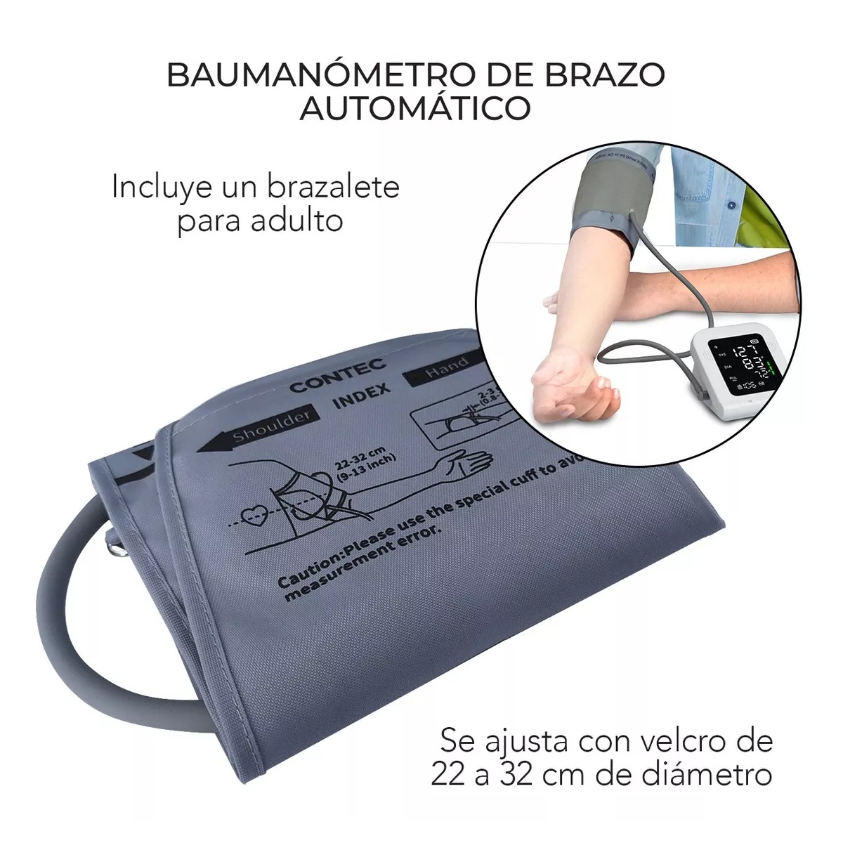 Monitor Digital De Presion Automatico De Brazo Gris.