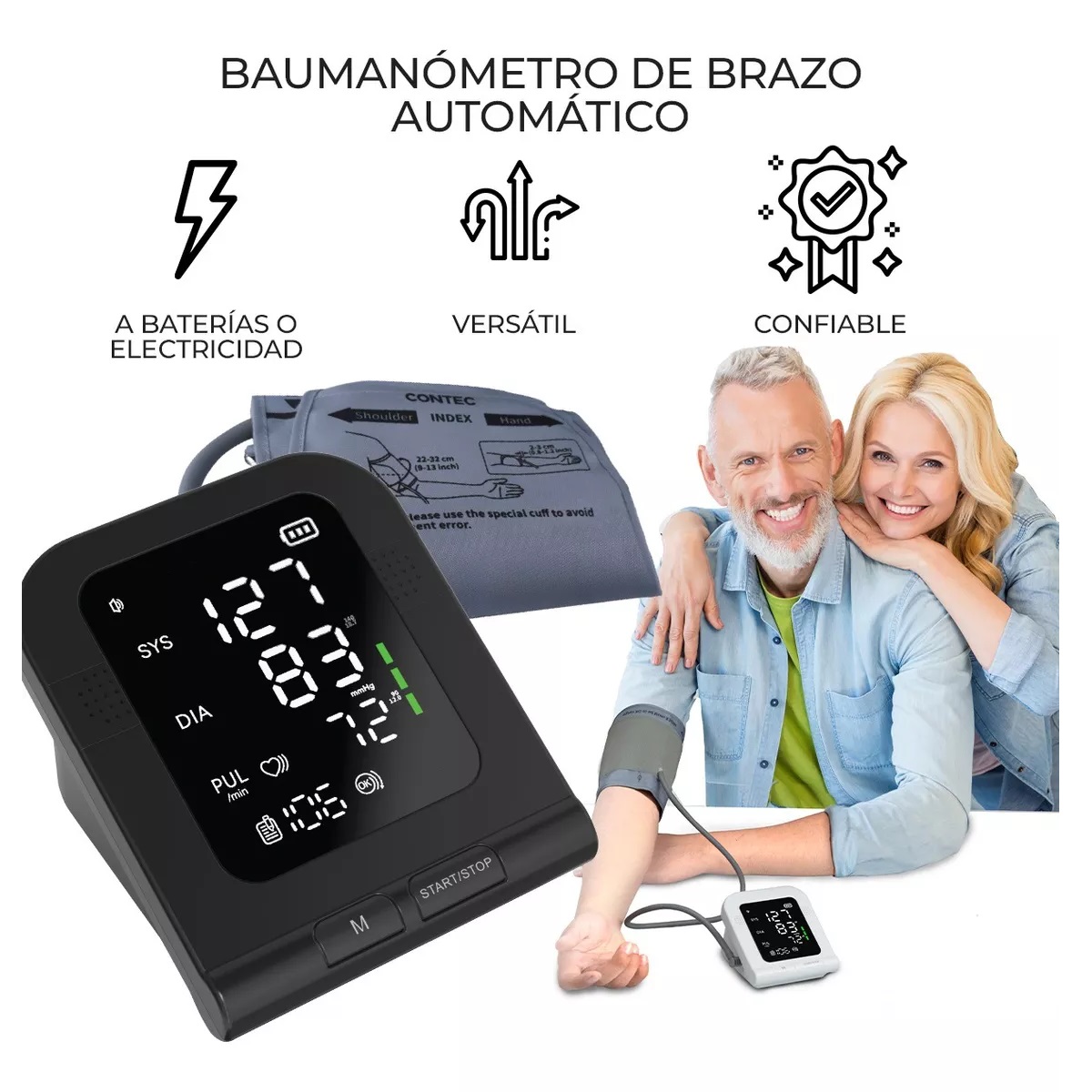 Monitor Digital De Presion Automatico De Brazo Negro.