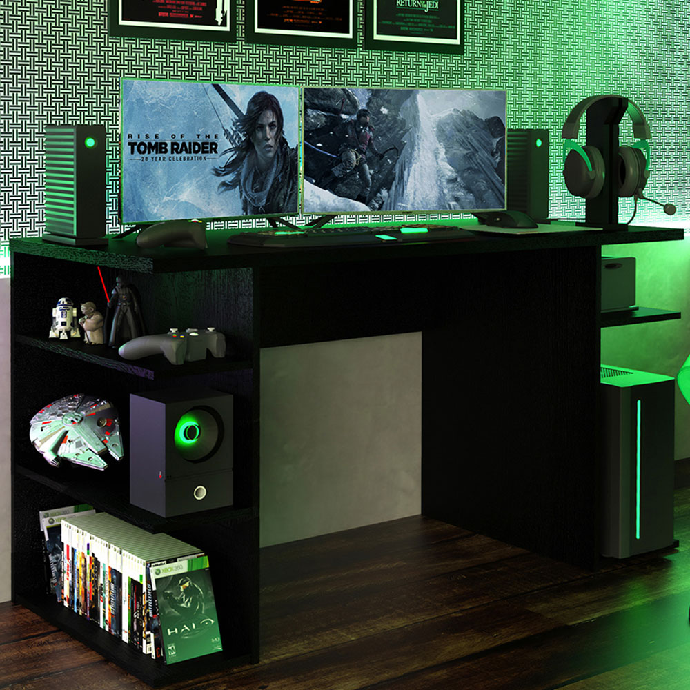 Escritorio Gamer Madesa Para Pc y Consola Negro.