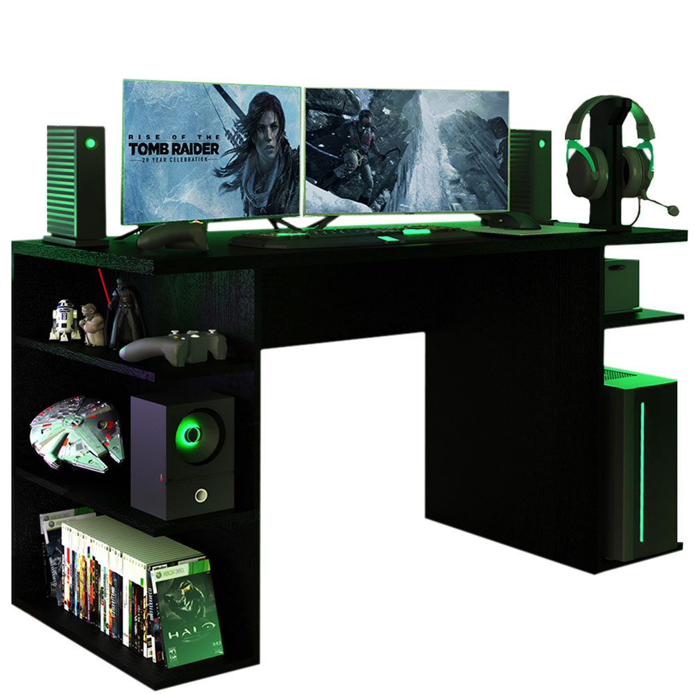 Escritorio Gamer Madesa Para Pc y Consola Negro.