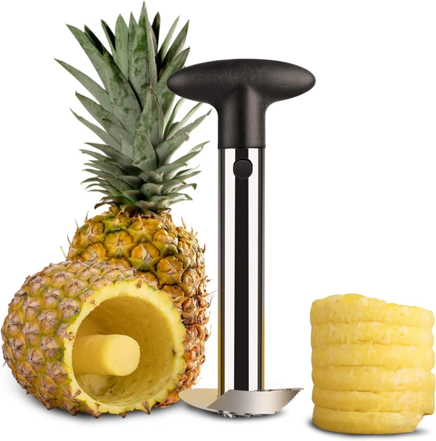 Descorazonador Piña Rebanadas Acero Inoxidable Fruta Cortado.