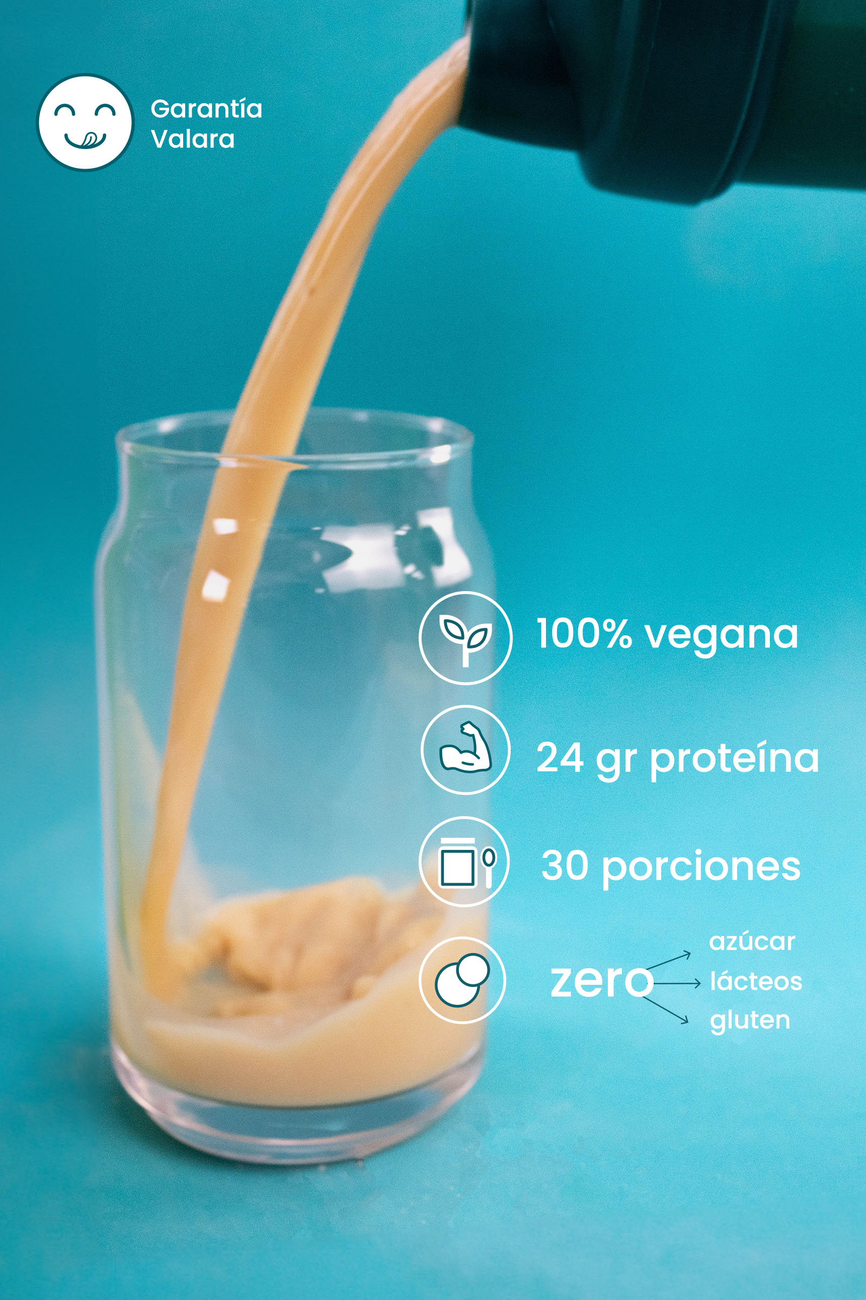 Proteína Vegana Valara Sabor Vainilla 1.2 kg.