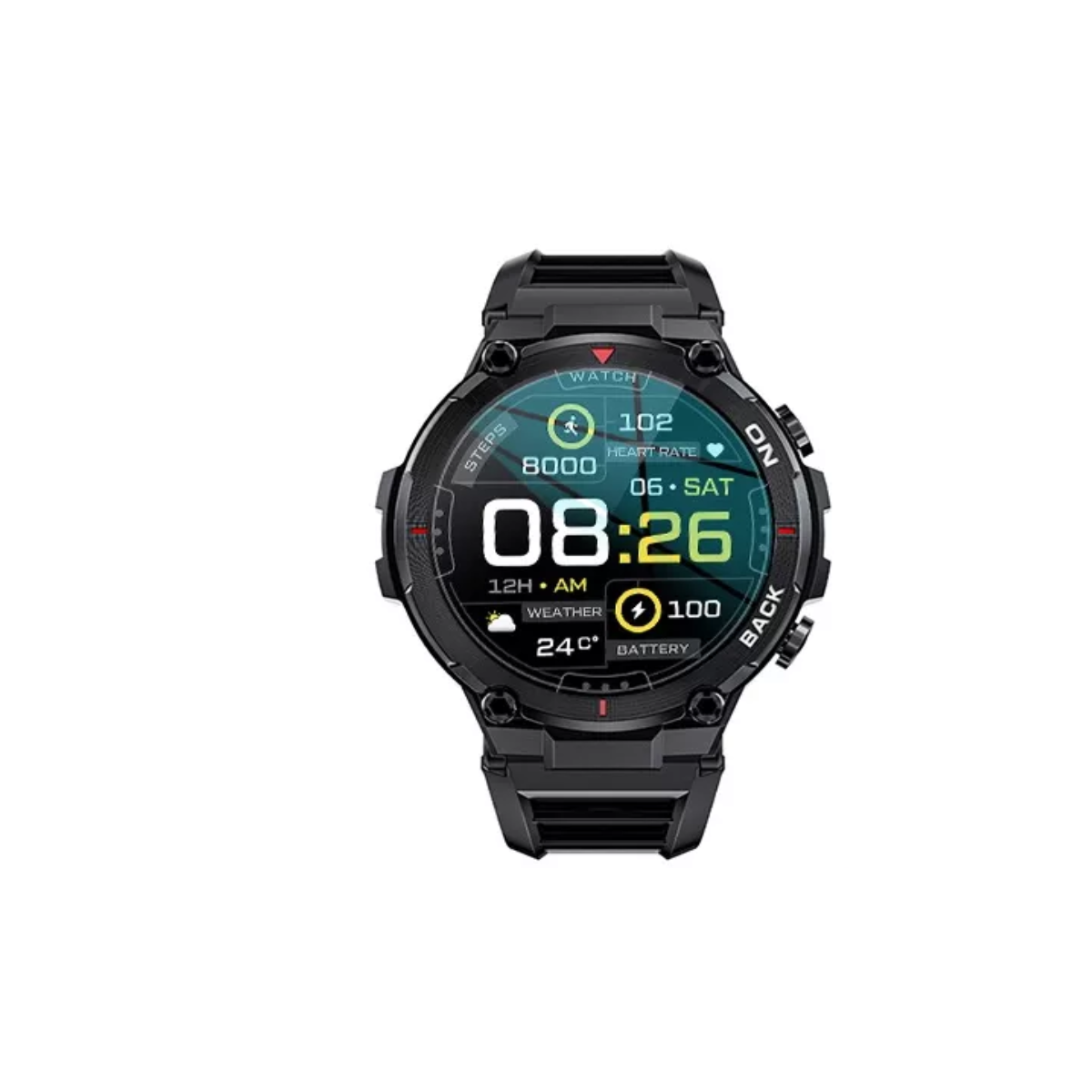  Reloj Inteligente Para Hombres Reloj Deportivo Gps Negro.