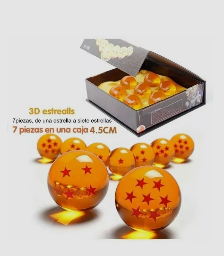 7 Esferas Dragon Ball Caja Exhibidor Goku De 4.5cm T