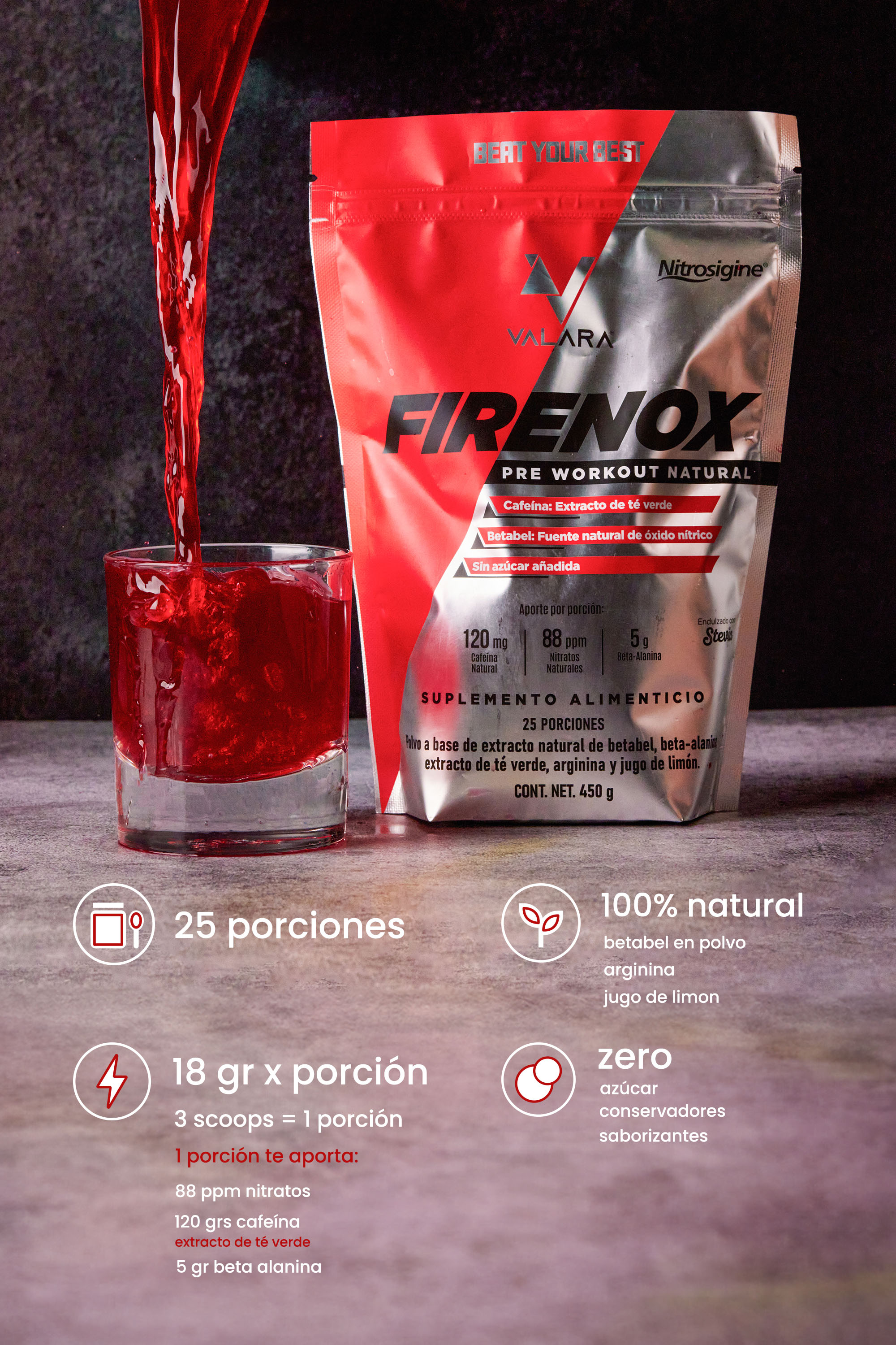Pre Entreno Firenox Valara  450g