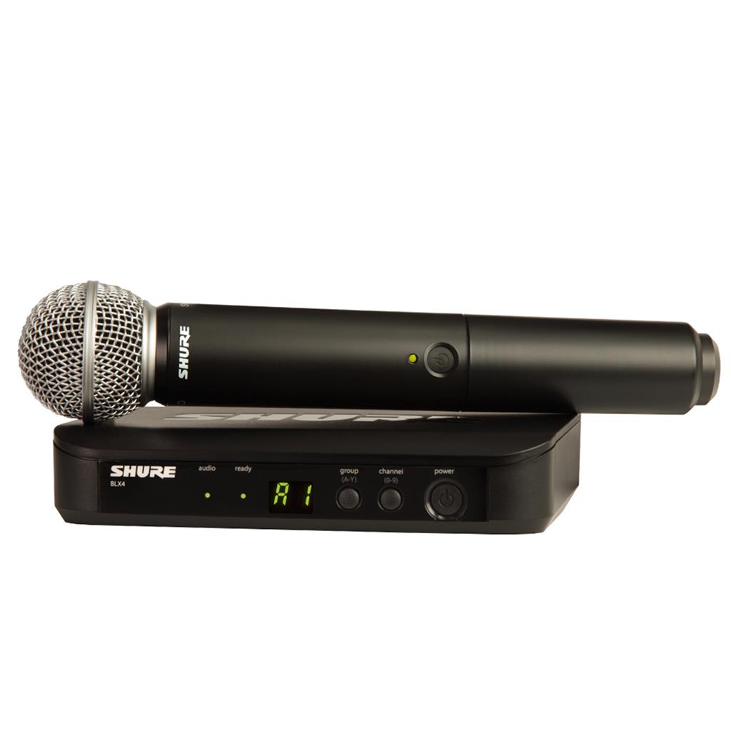 Micrófono Shure BLX24/SM58 Sistema Inalambrico-Negro.