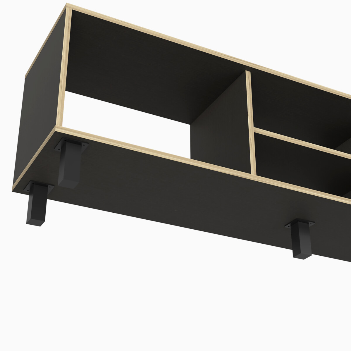 MUEBLE DE TV ARMABLE TIPO RACK PARA PANTALLA DE 60" CON ENTREPAÑOS PARA BOCINAS O CONSOLAS DE VIDEOJUEGO MODELO TUNEZ.