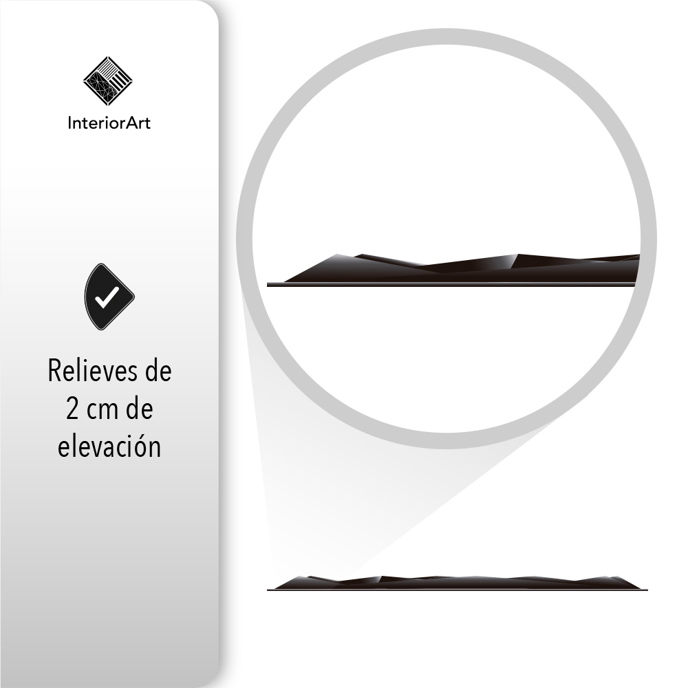Panel Decorativo 3D Impermeable Interiorart 5m² Diseño Diamante Color Negro.