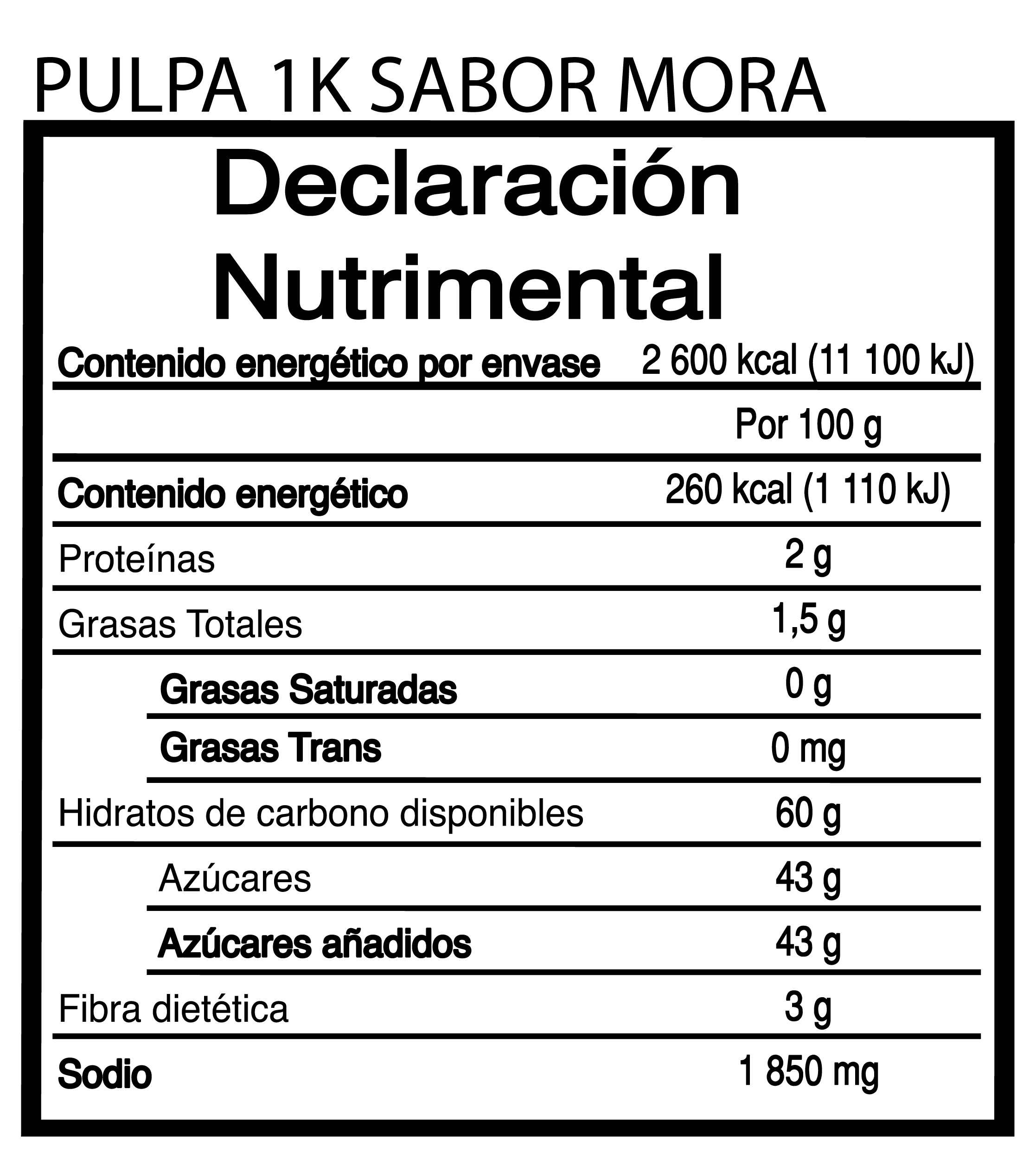 Tarry Pulpas Sabor Mora-Azul 1K Escarchado Para Bebidas