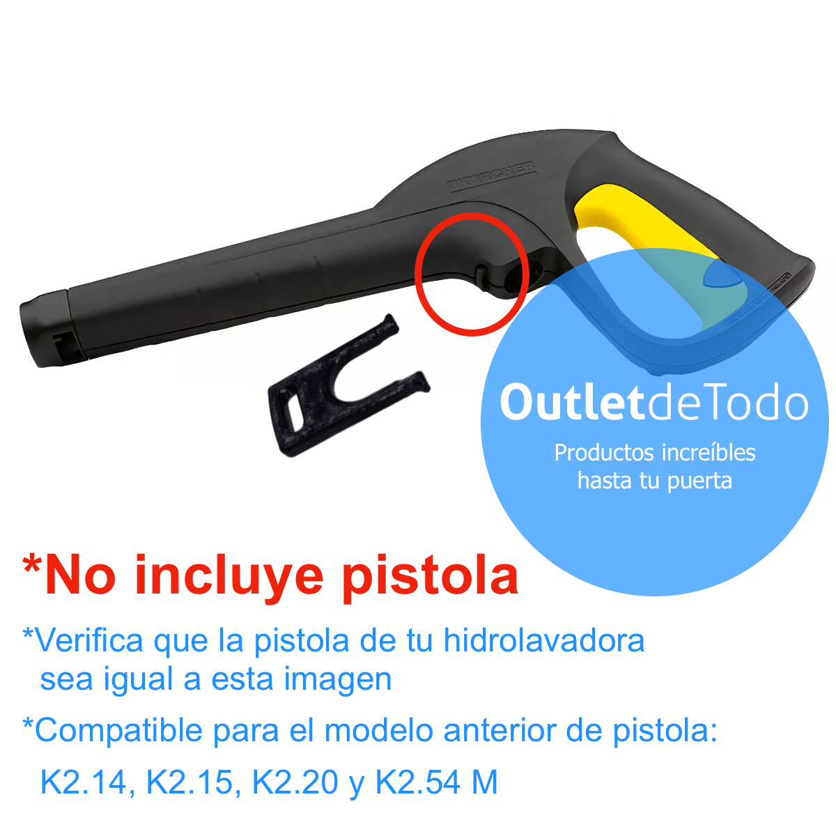 SEGURO CLIP ABRAZADERA U PARA PISTOLA HIDROLAVADORA KARCHER K2 (SET DE 2).