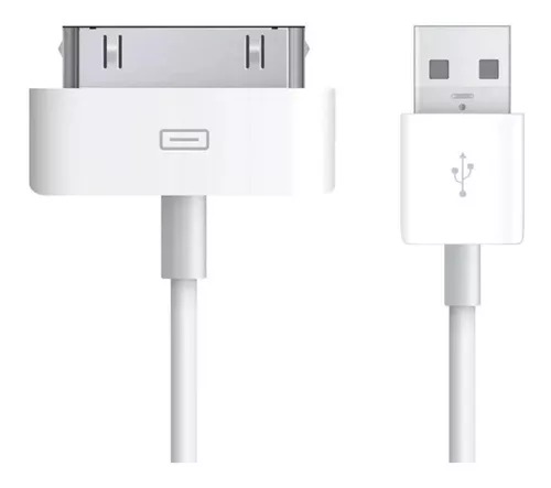 Cable De Datos Y Carga Compatible Con iPhone 4, 4s 30 Pins Blanco 1 M.