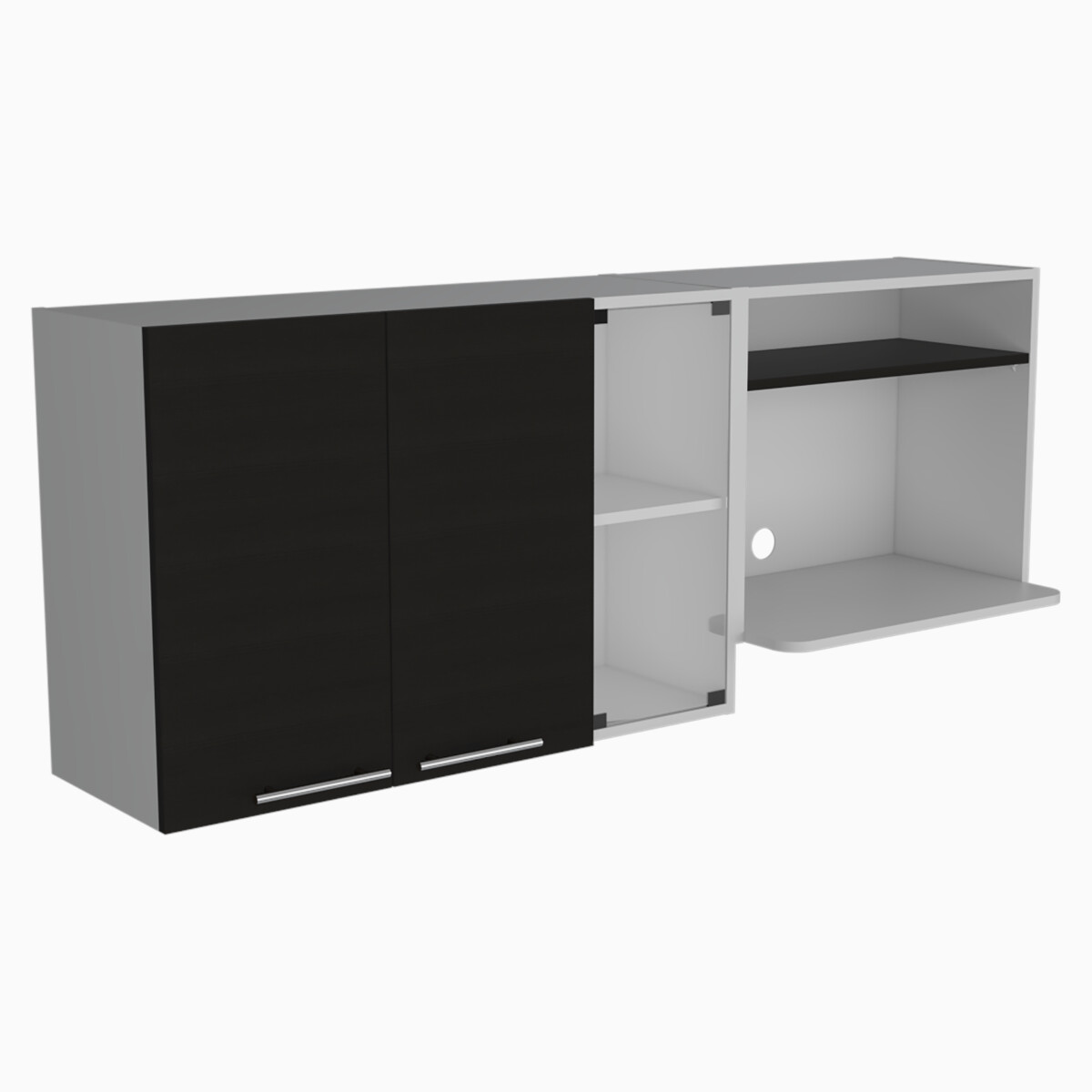 ESTANTE SUPERIOR PARA COCINA TIPO ALACENA ARMABLE CON PUERTA Y CUATRO ENTREPAÑOS MODELO GINA.