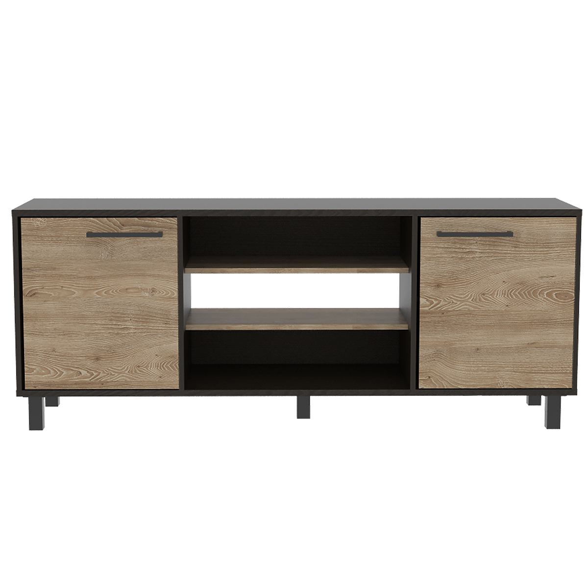 MUEBLE DE TV ARMABLE TIPO RACK MODELO KAIA IDEAL PARA LA SALA O EL ESTUDIO SOPORTA UNA PANTALLA DE 65 ".