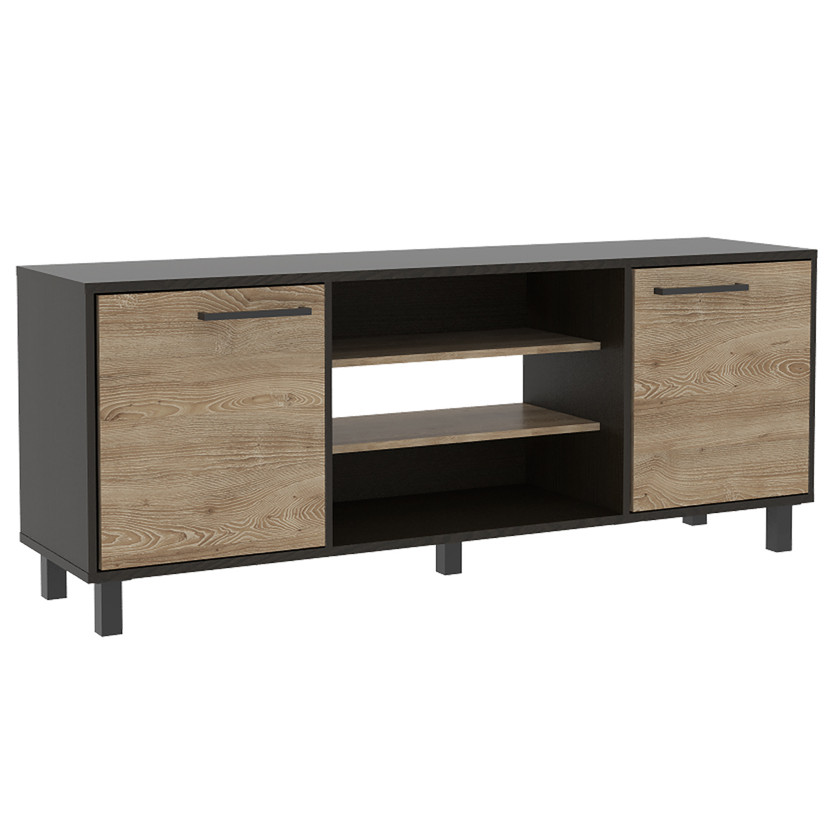 MUEBLE DE TV ARMABLE TIPO RACK MODELO KAIA IDEAL PARA LA SALA O EL ESTUDIO SOPORTA UNA PANTALLA DE 65 ".