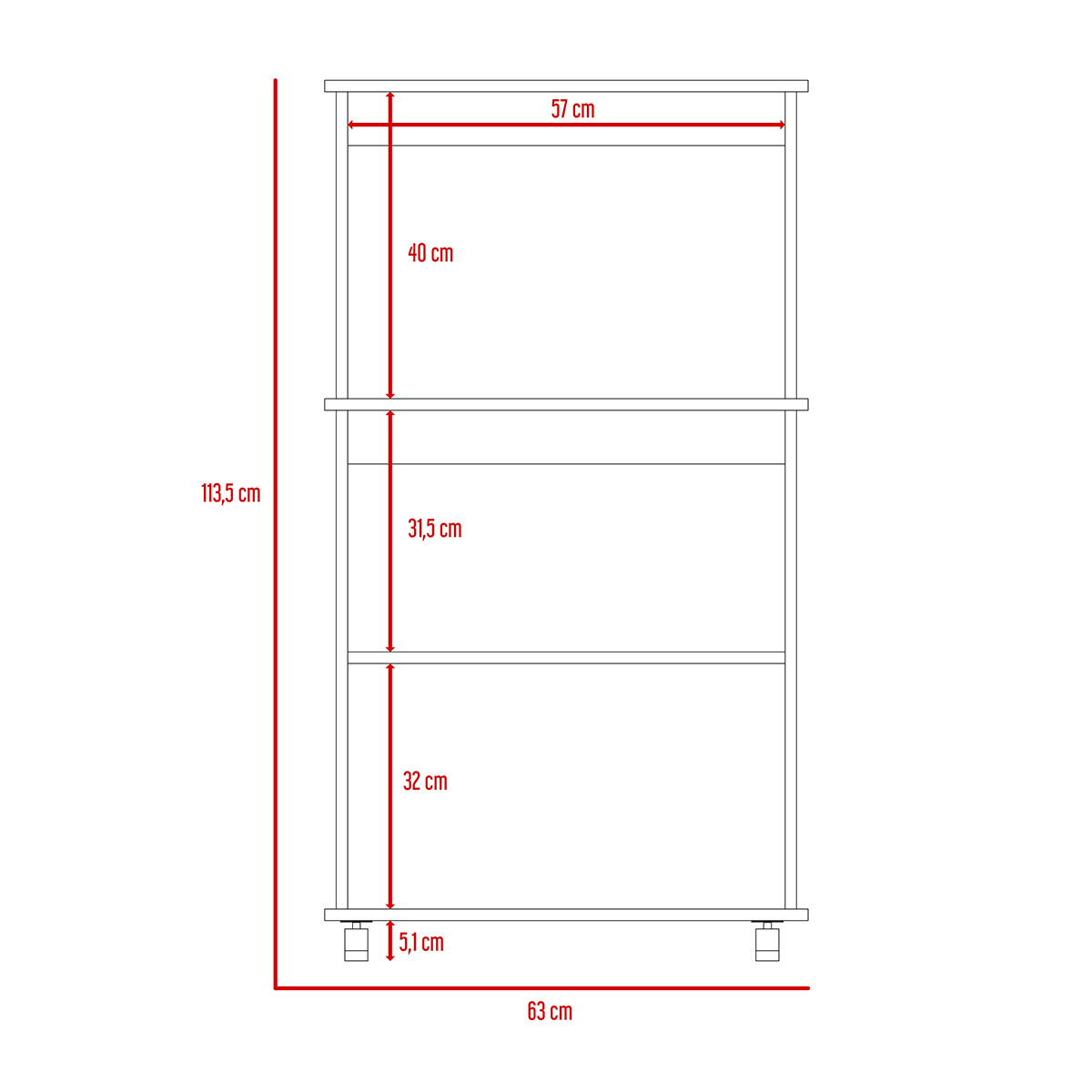MODULO ARMABLE PARA COCINA CON TRES ESTANTES DOS PUERTAS Y ESPACIO PARA HORNO DE MICROONDAS MODELO ITALIA COLOR CAFE .