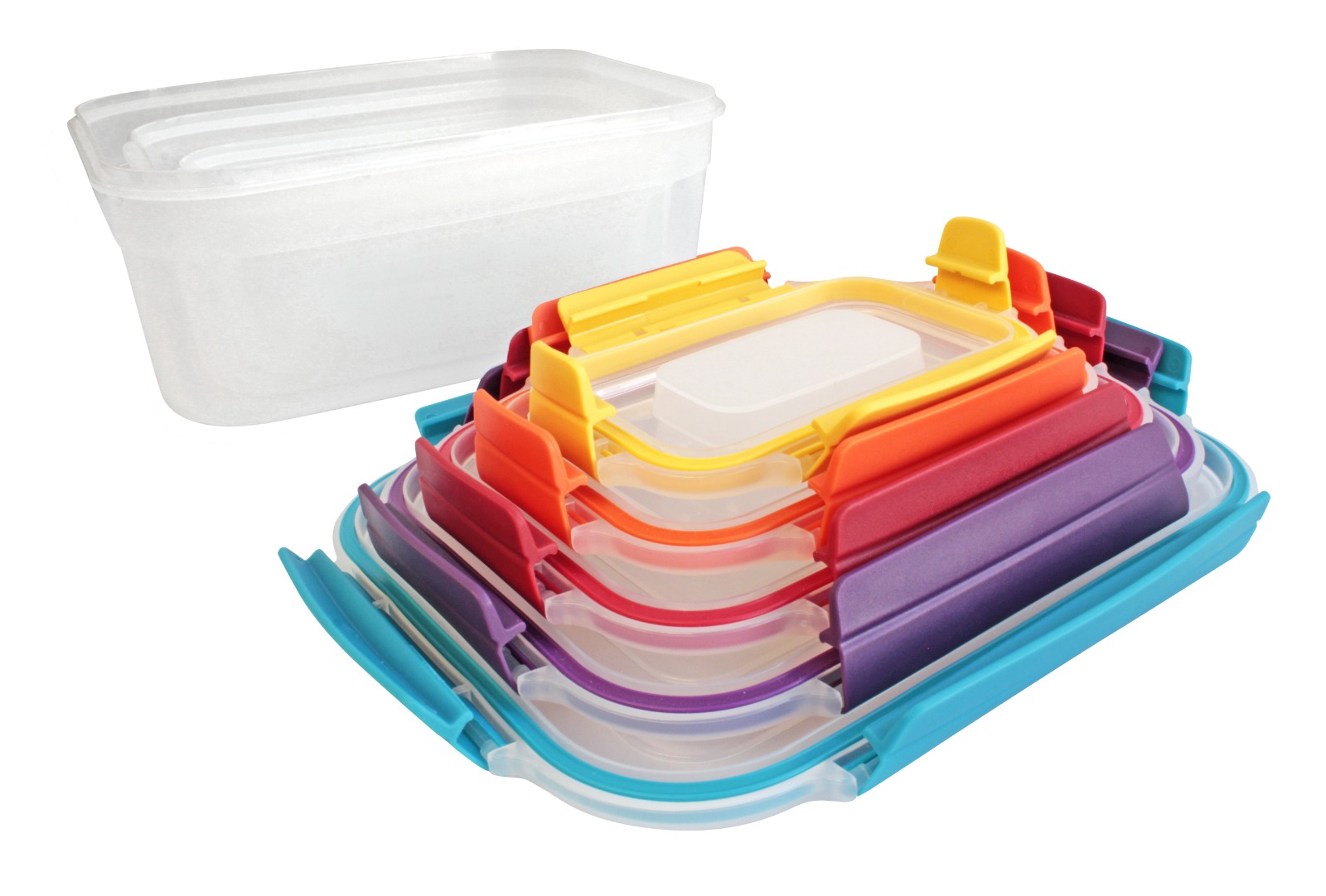Juego de 5 recipientes herméticos, MDFitness, Recipientes herméticos para almacenar, Contenedores para alimentos, Tupers hermeticos plastico, Juego de recipientes herméticos, Toppers de plastico.