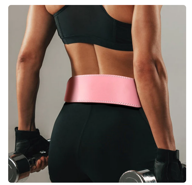 Cinturon Pesista Cuero Gym Crossfit Ejercicio Faja Rosa Nuevos Talla M
