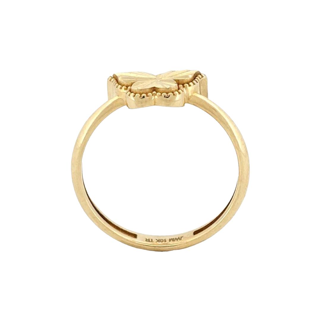Anillo Mariposa Diamantada Oro 10 K + Obsequio.