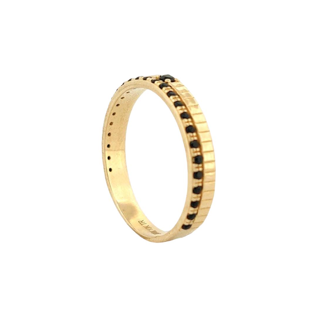 Anillo Triple Churumbela Zirconias Oro 10 K + Obsequio.