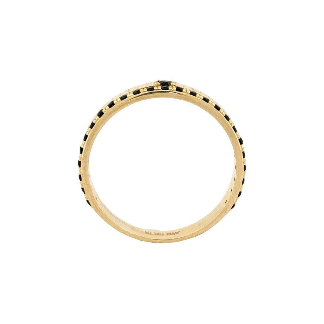 Anillo Triple Churumbela Zirconias Oro 10 K + Obsequio.