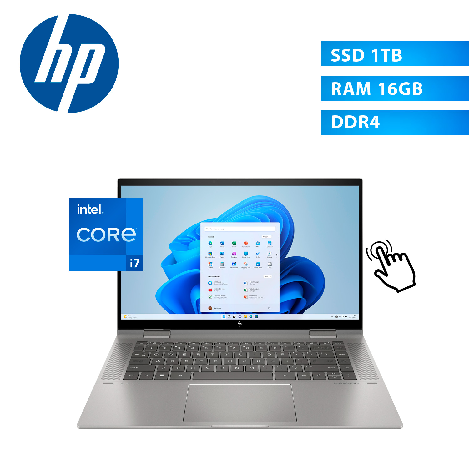 Laptop  HP Envy x360 14-ES0033 2-En-1 Core i7 1TB 16GB 14" TouchScreen W11H.