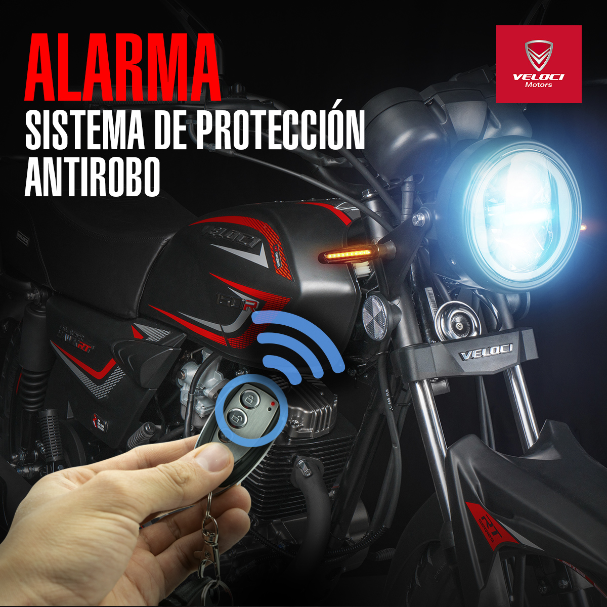 Motocicleta Veloci Black Hawk Rt 150 Cc Negro 2023.